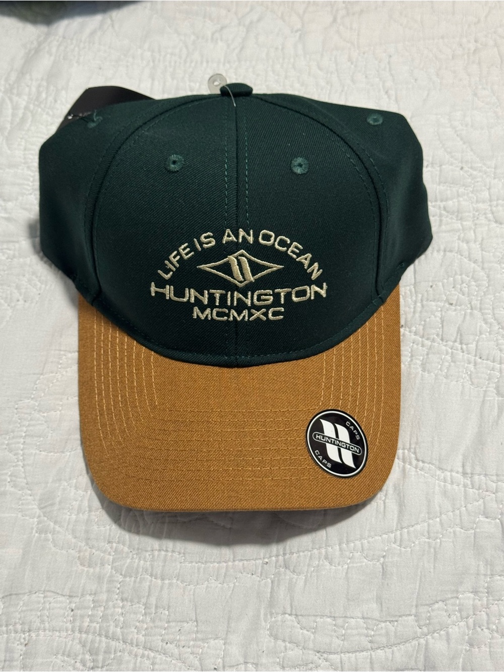 Huntington Two-Tone Green & Brown Baseball Cap